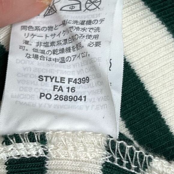 J. Crew Green/White/Navy Long Sleeve Striped Ribbed Top/Sweater - Medium - Picture 12 of 13